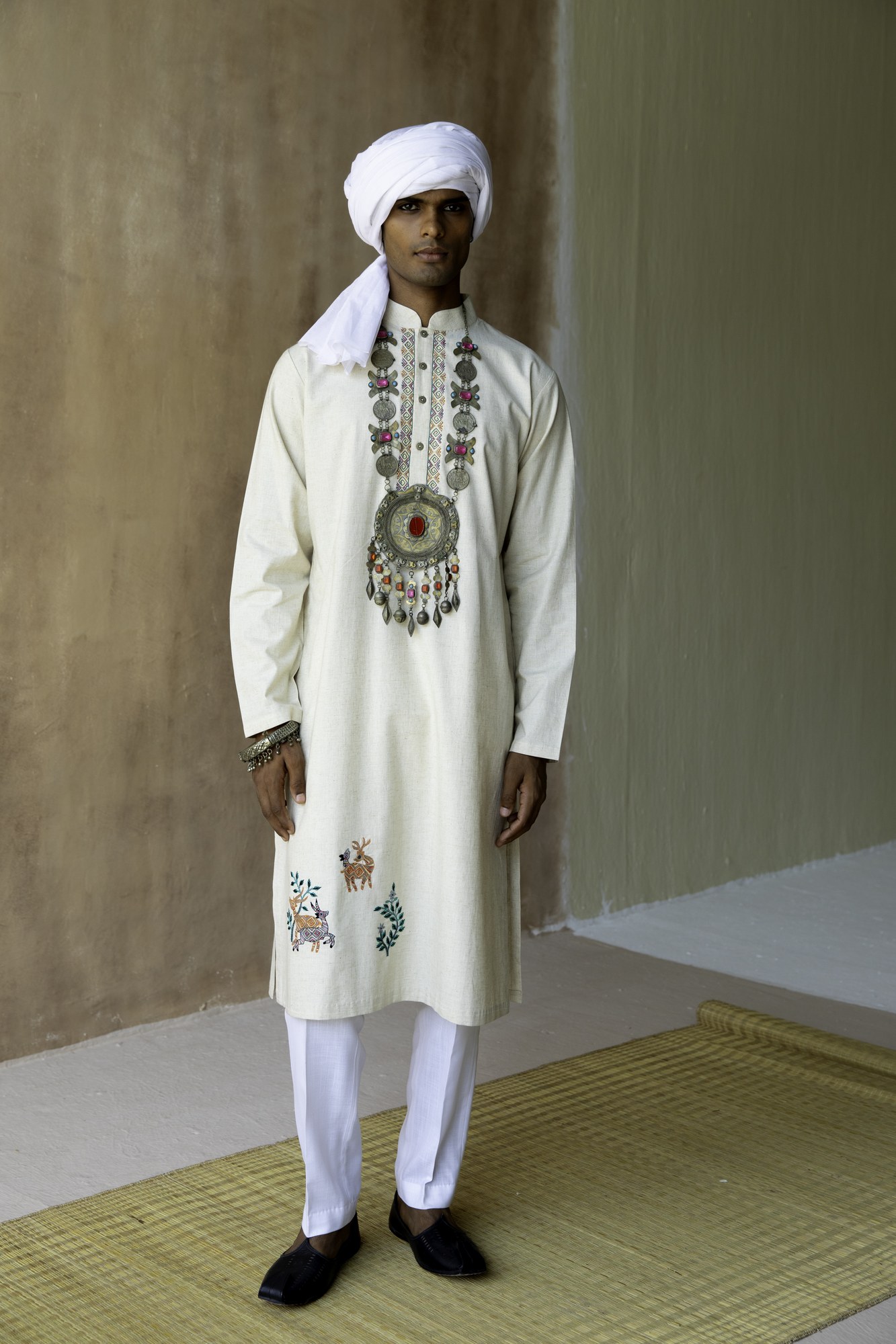 Natural Color Linen Kurta